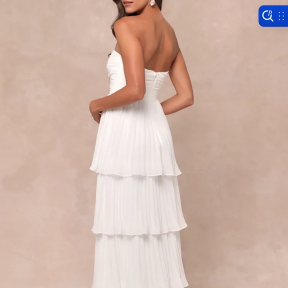 Lulus Seriously Sensational White Strapless Tiered Maxi Dress - Size M - Picture 2 of 3